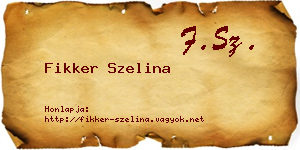Fikker Szelina névjegykártya
